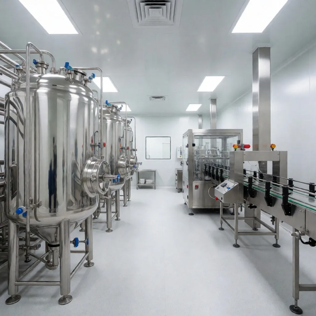 Clean supplement manufacturing facility interior